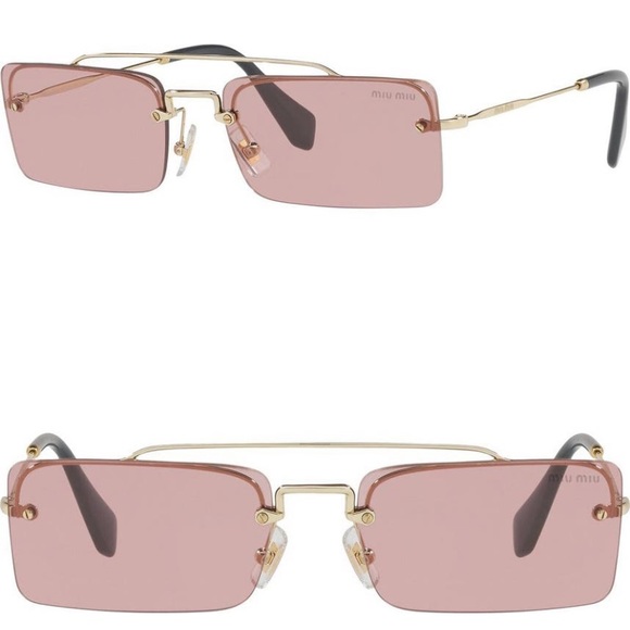 NEW Miu Miu Rimless Square Sunglasses - Picture 4 of 8